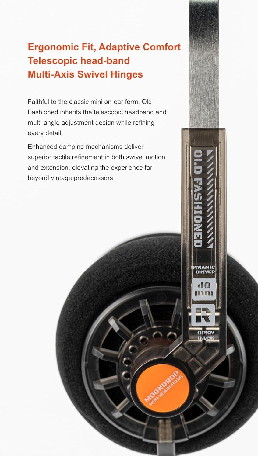 Amazon.com: Moondrop Old Fashioned 40mm On-Ear Headphone with 0.78